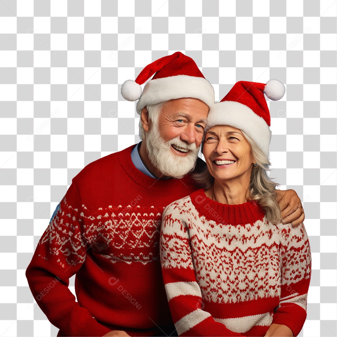 Casal Vestidos Para o Natal PNG Transparente