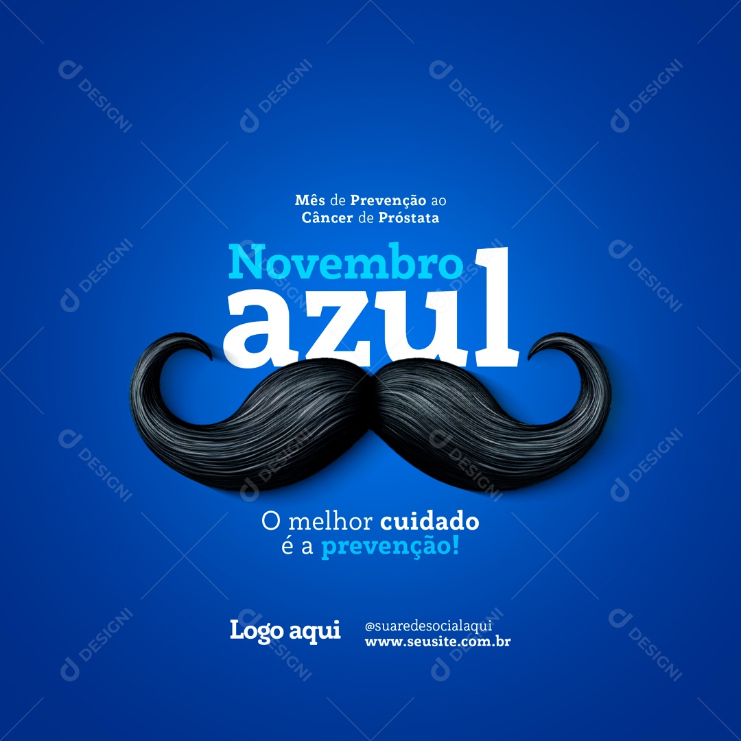 Novembro Azul Cuidado é a Prevenção Social Media PSD Editável