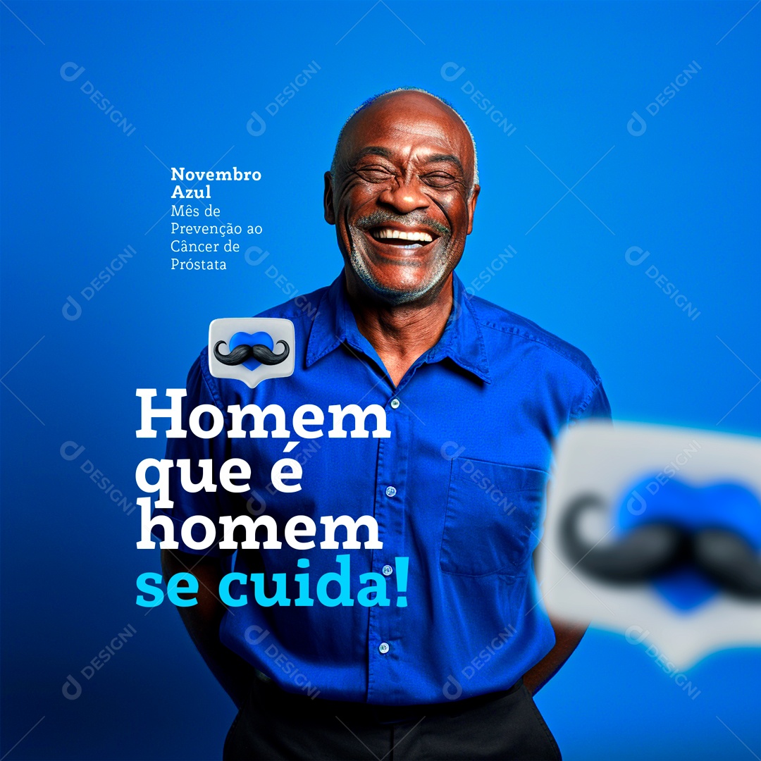 Homem Que é Homem Se Cuida Novembro Azul Social Media PSD Editável