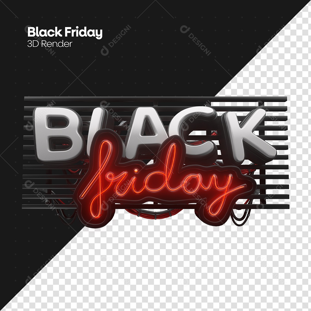 Black Friday Selo 3D Para Composição PSD