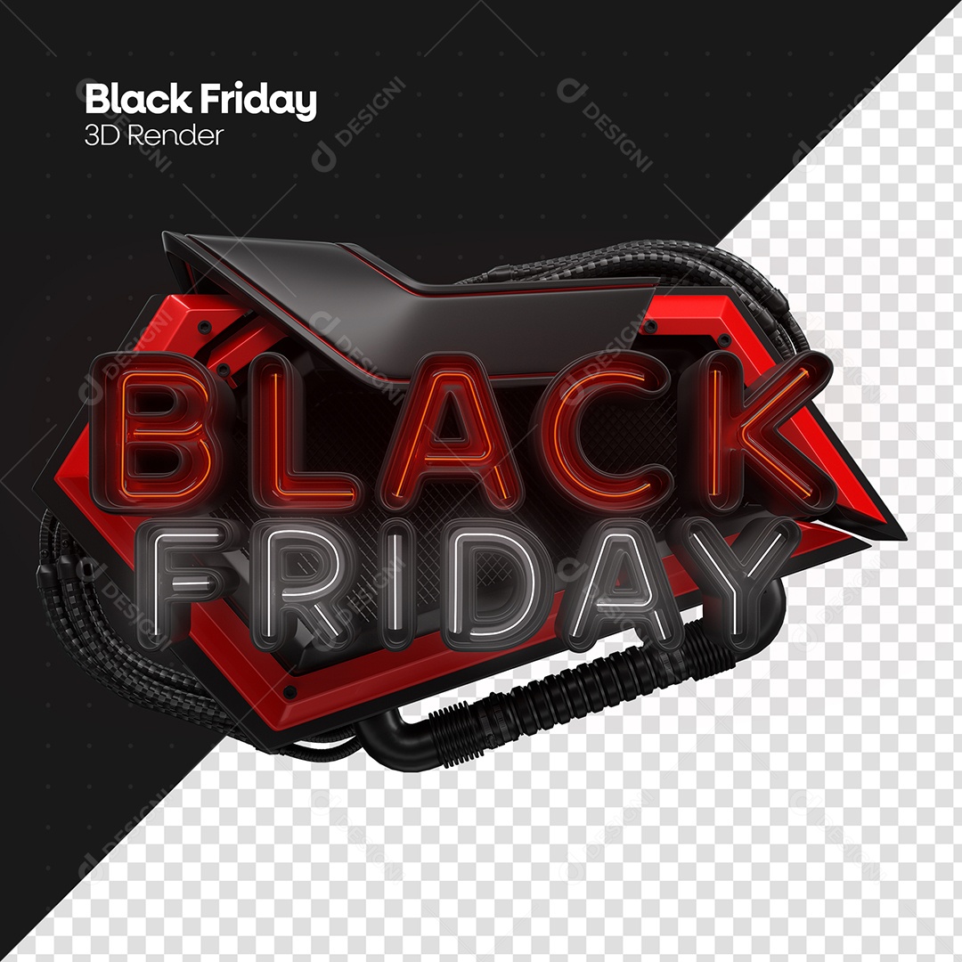 Selo 3D Black Friday Para Composição PSD