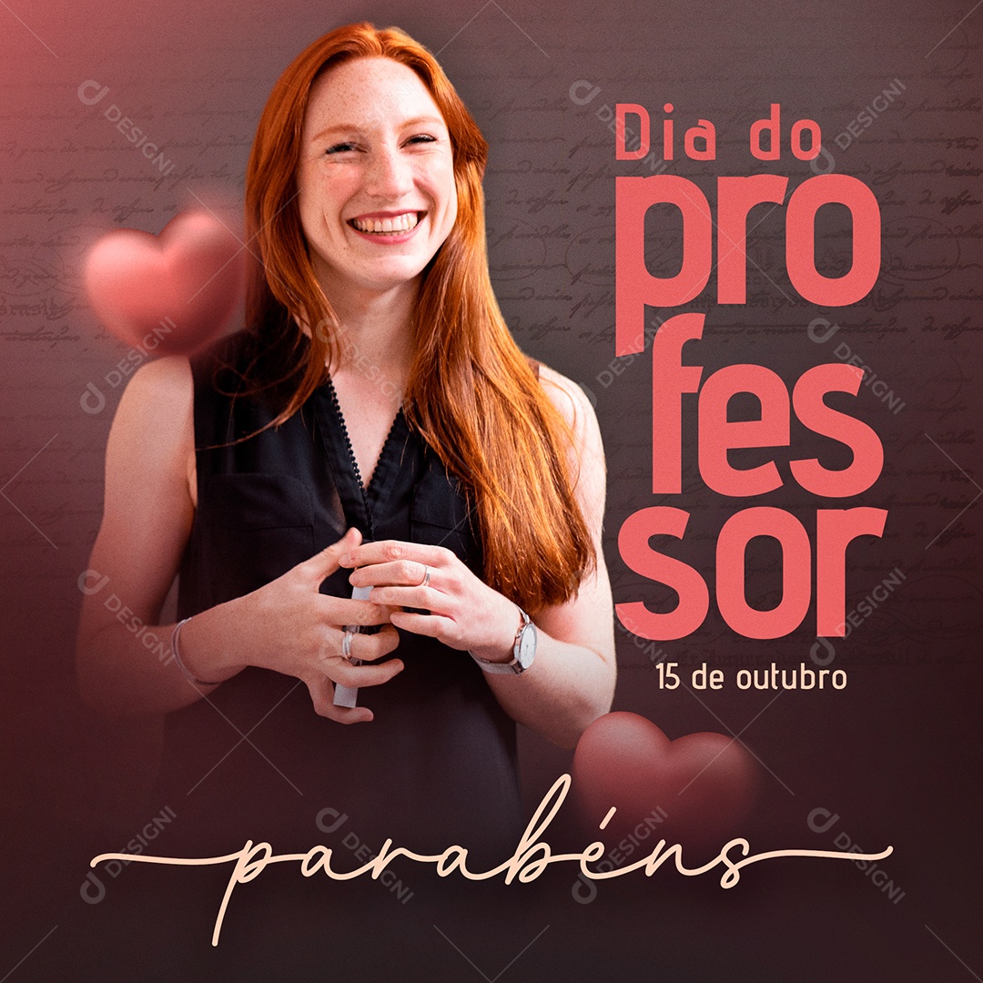 Social Media Dia Do Professor Parabéns PSD Editável