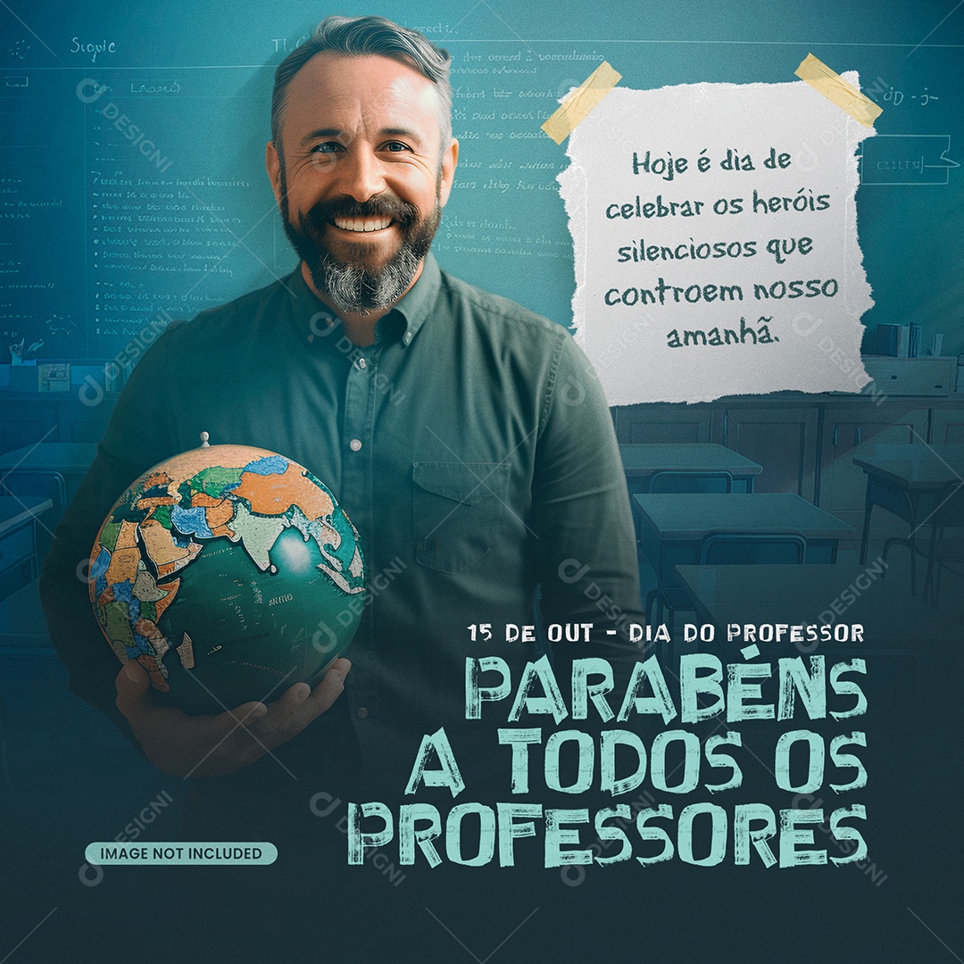 Parabéns a Todos Os Professores 15 De Outubro Social Media PSD Editável