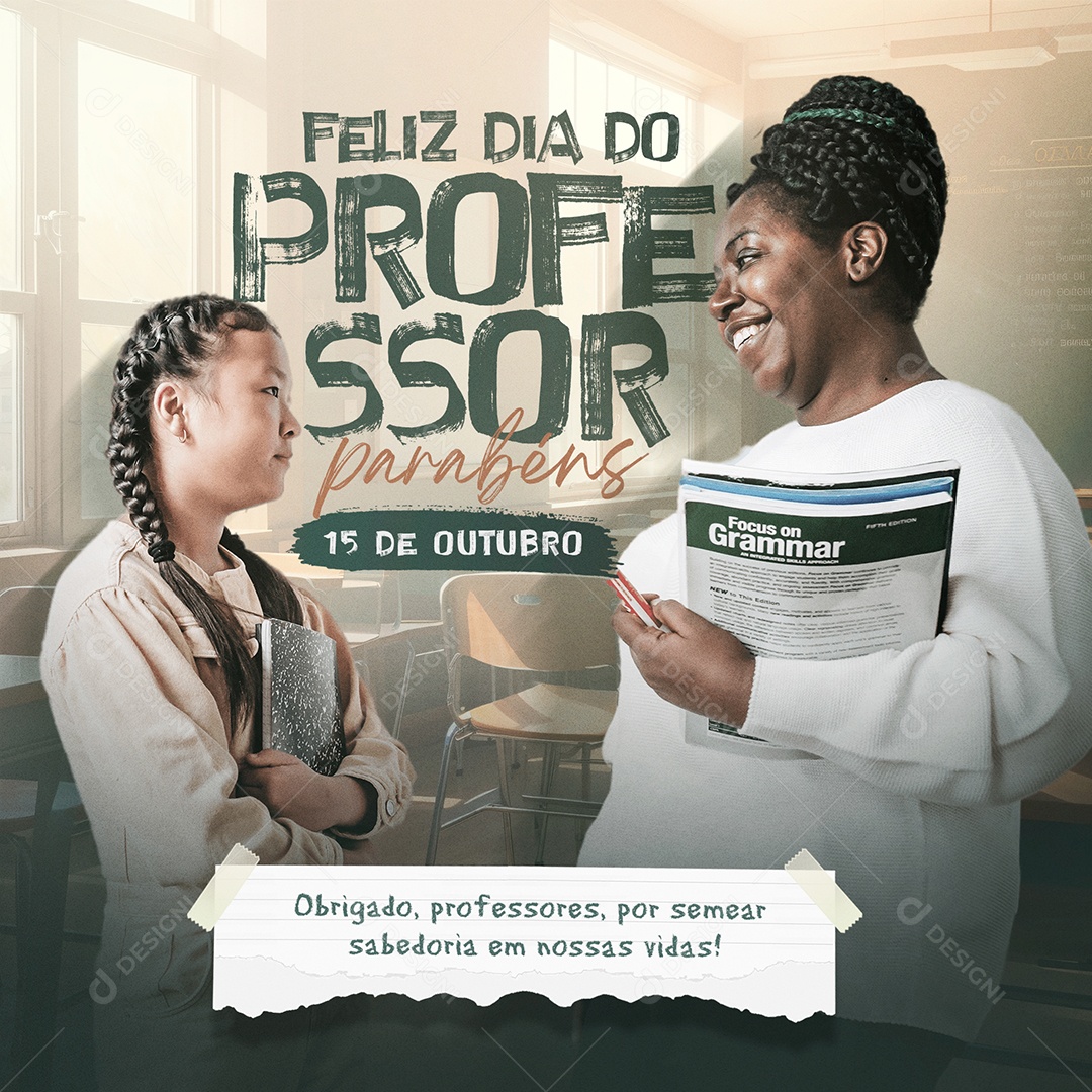 Feliz Dia Do Professor Parabéns Sabedoria Social Media PSD Editável
