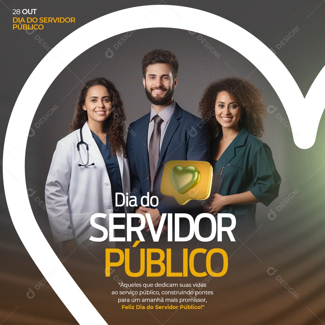 Dia do Servidor Público 28 de Outubro Social Media PSD Editável