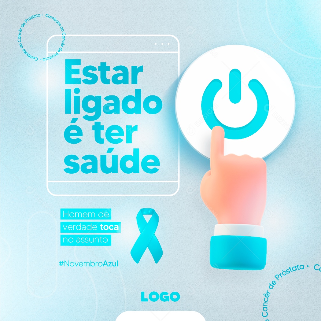 Novembro Azul Homem de Verdade Toca no Assunto Social Media PSD Editável