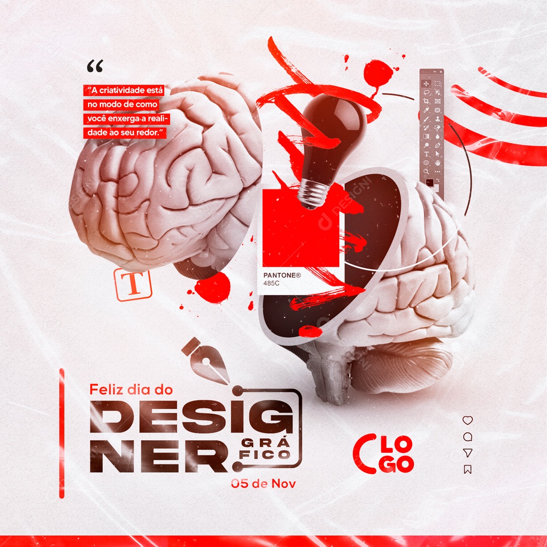 Dia Do Designer Gráfico 05 de Novembro a Criatividade está no Modo de como Você Enxerga a Realidade Socila Mídia PSD Editável