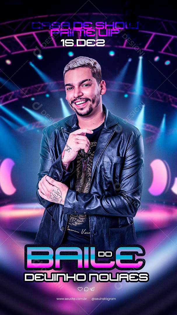 Social Media Flyer Story Baile Do Devinho Novaes PSD Editável