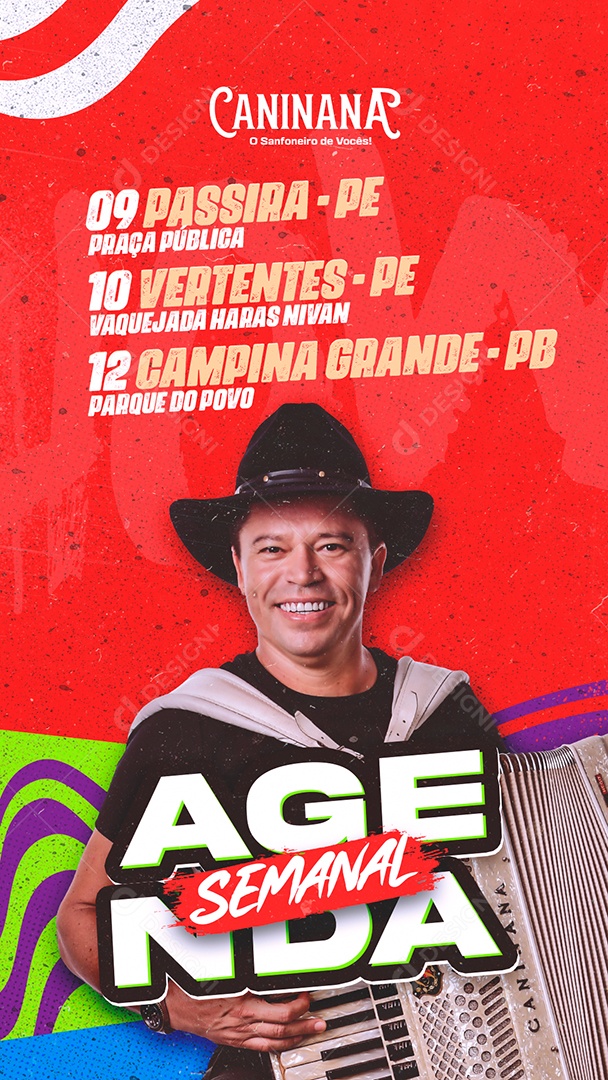 Social Media Flyer Story Agenda Semanal Caninana PSD Editável