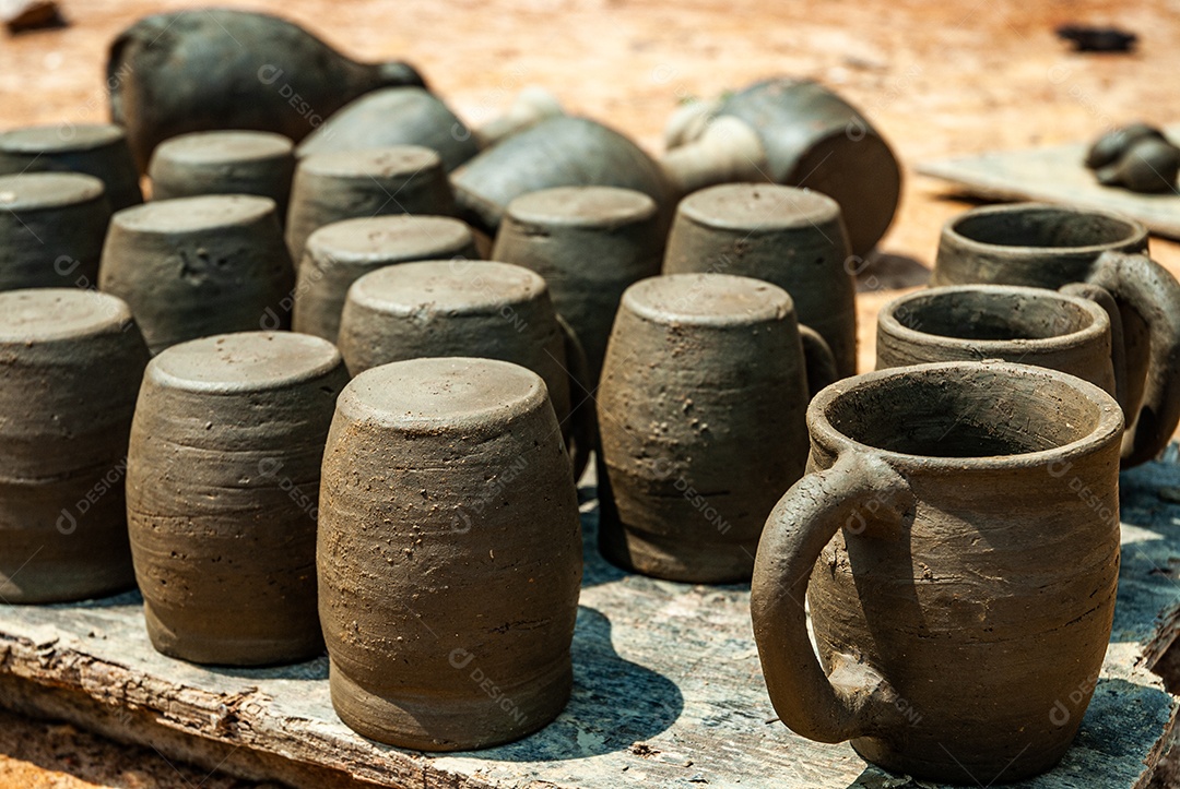 Copos de caneca feito de barro