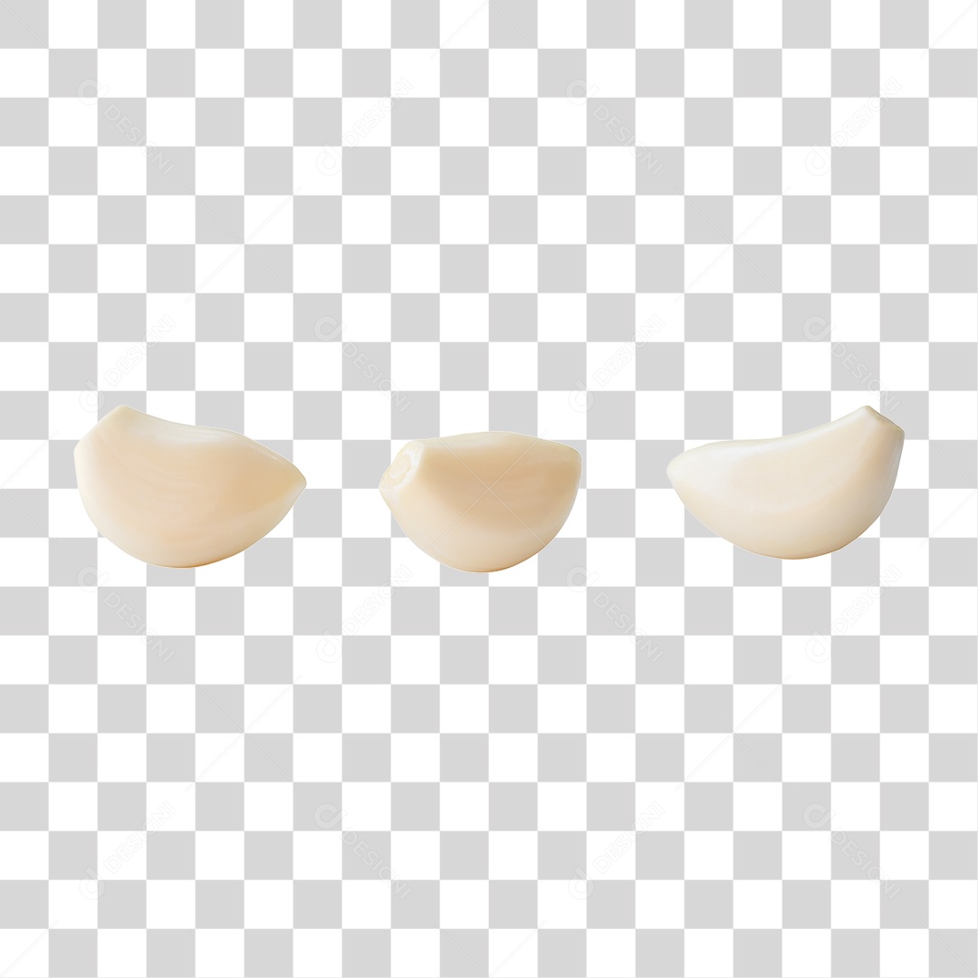 Dentes de Alho sem Casca PNG Transparente