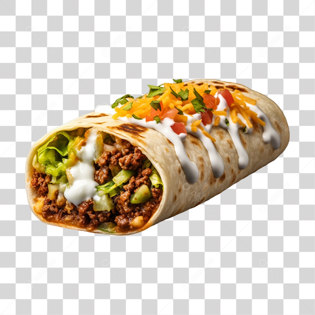 Burrito Taco Mexicano PNG Transparente