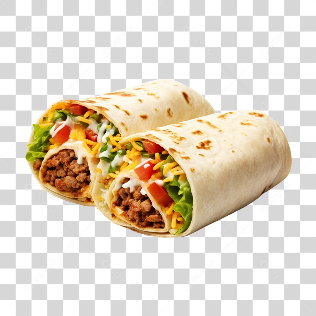 Burrito Taco Mexicano PNG Transparente