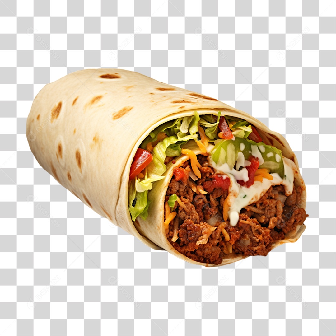 Burrito Taco Mexicano PNG Transparente