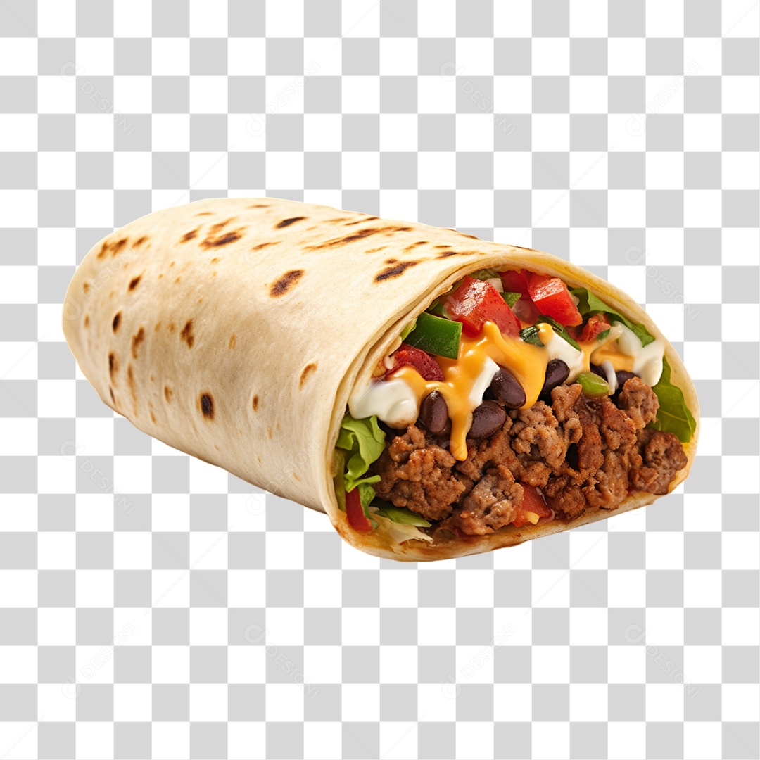Burrito Taco Mexicano PNG Transparente