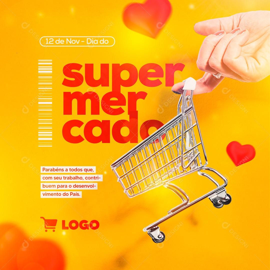 Social Media Dia Do Supermercado 12 De Novembro Parabéns PSD Editável