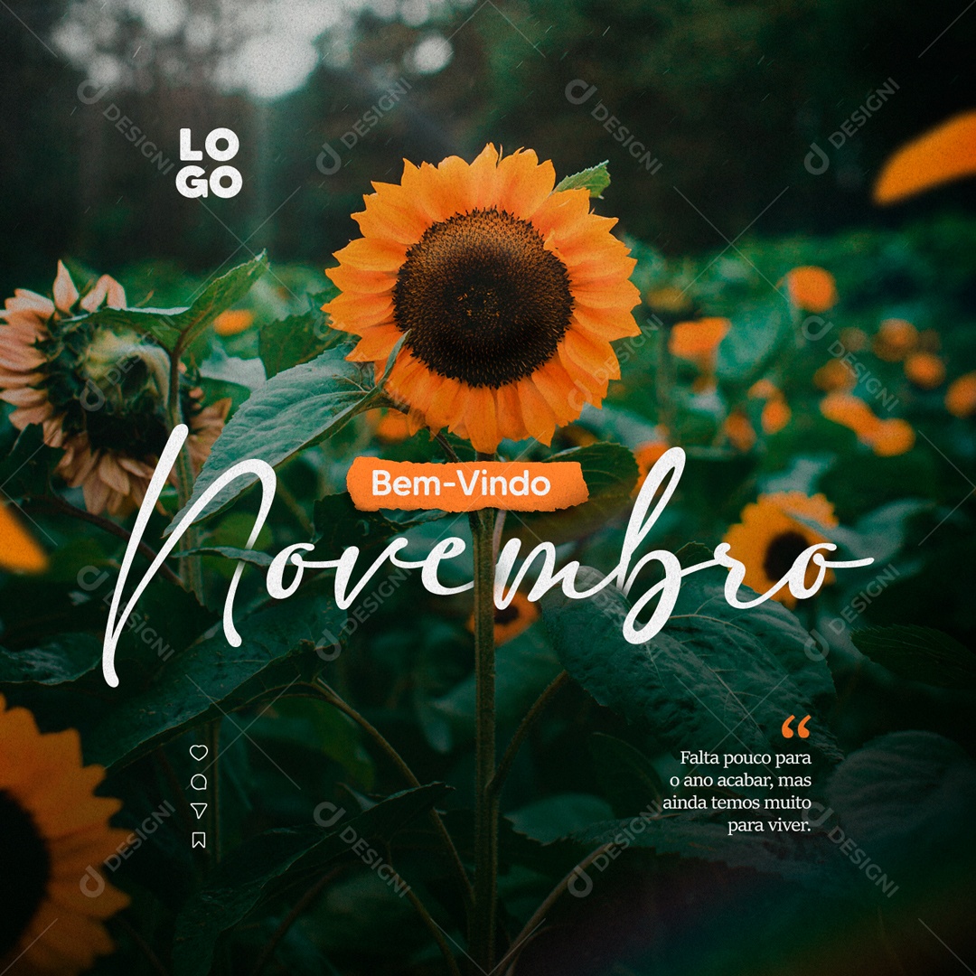 Social Media Bem Vindo Novembro PSD Editável