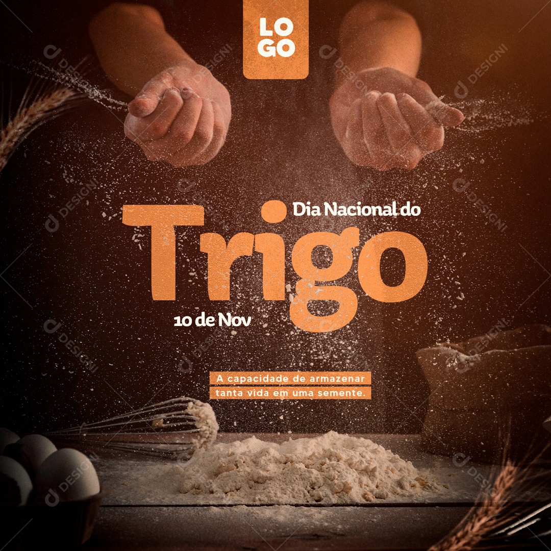 Social Media Dia Nacional Do Trigo 10 De Novembro PSD Editável