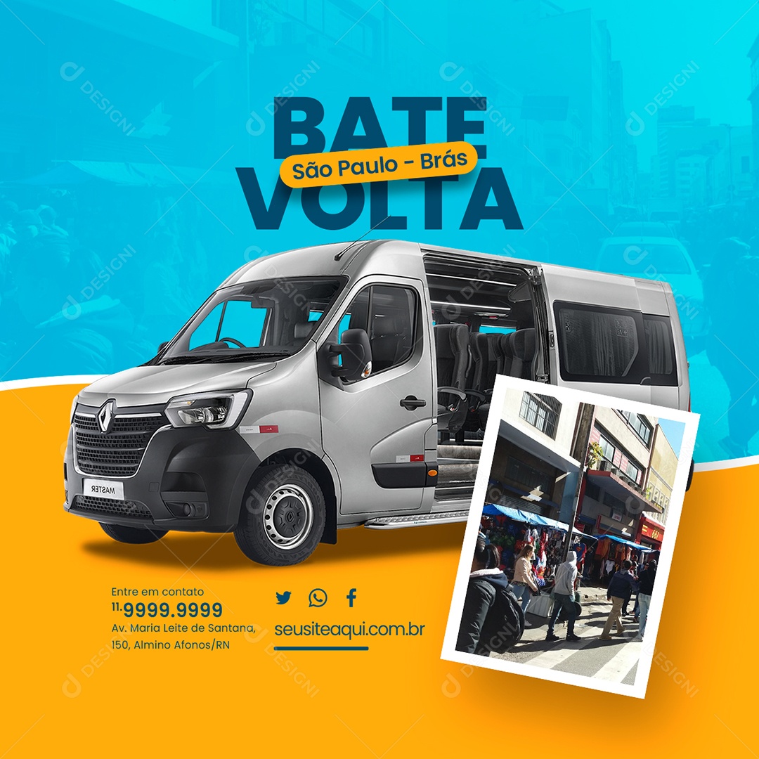 Excursão Bate Volta Social Media PSD Editável