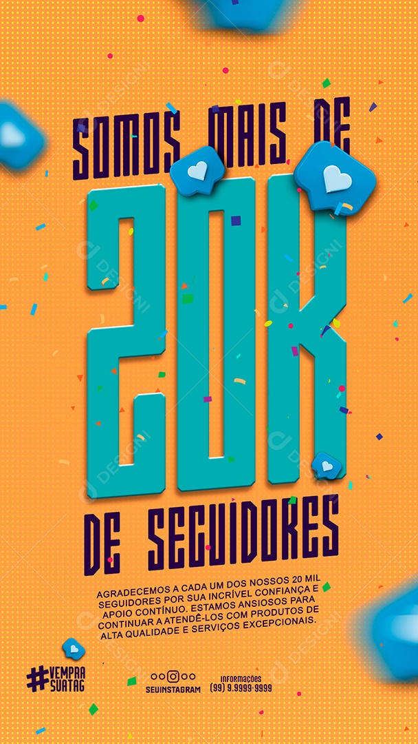 Social Media Story Somos Mais De 20K De Seguidores PSD Editável