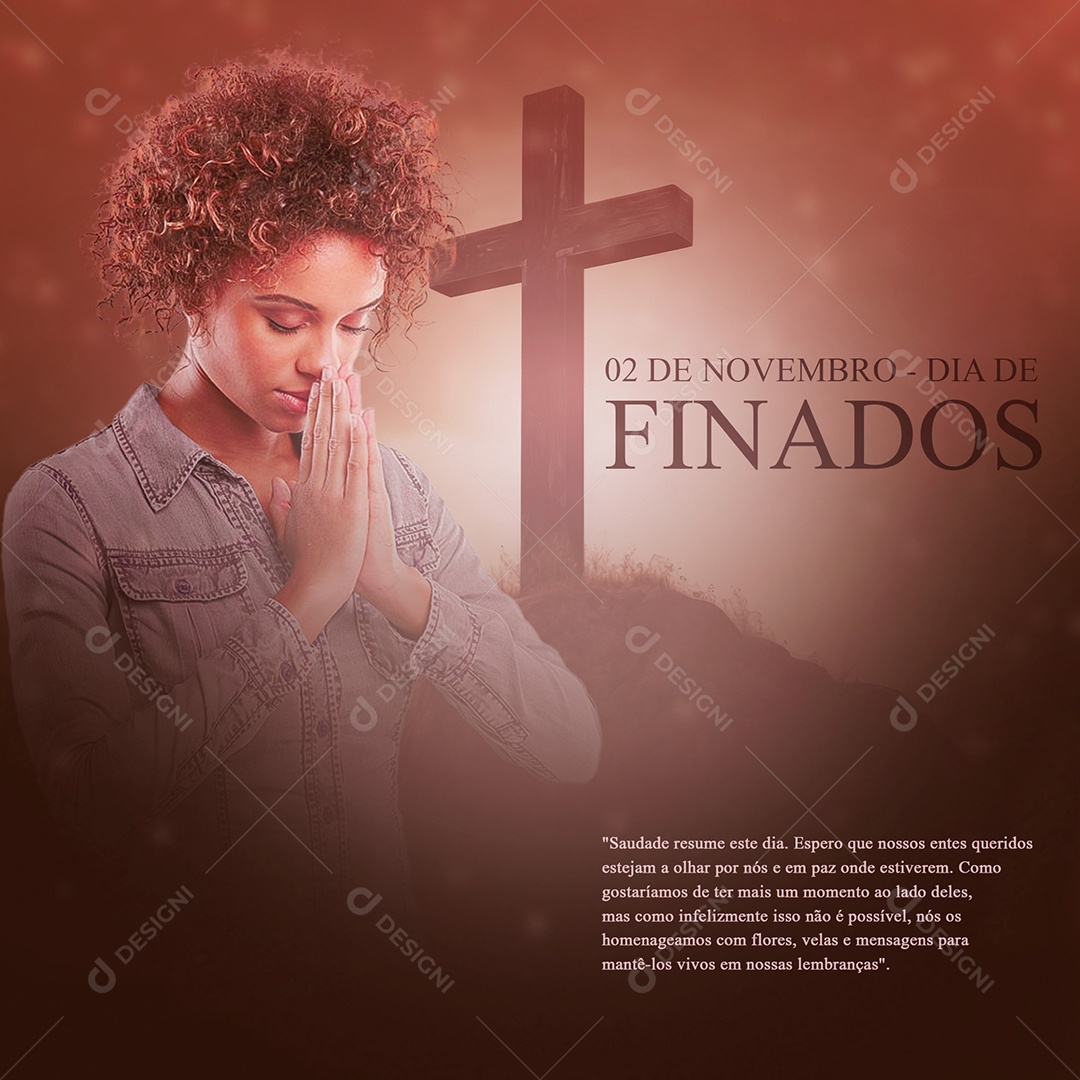 Dia de Finados 2 de Novembro Saudade Resumi essa Data Social Media PSD Editável