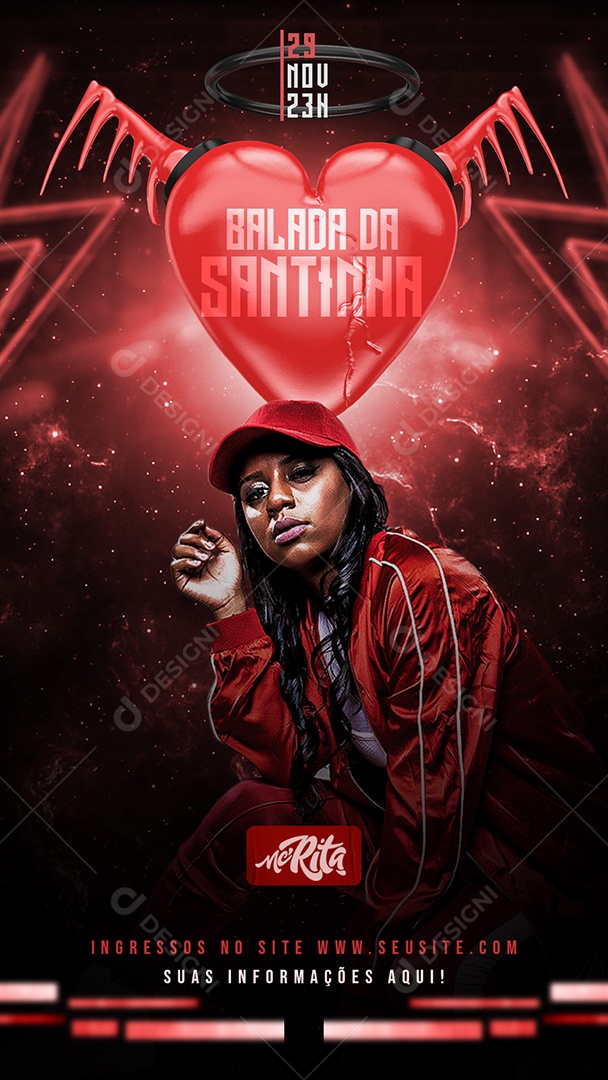 Story Flyer Balada da Santinha MC Ritinha Social Media PSD Editável