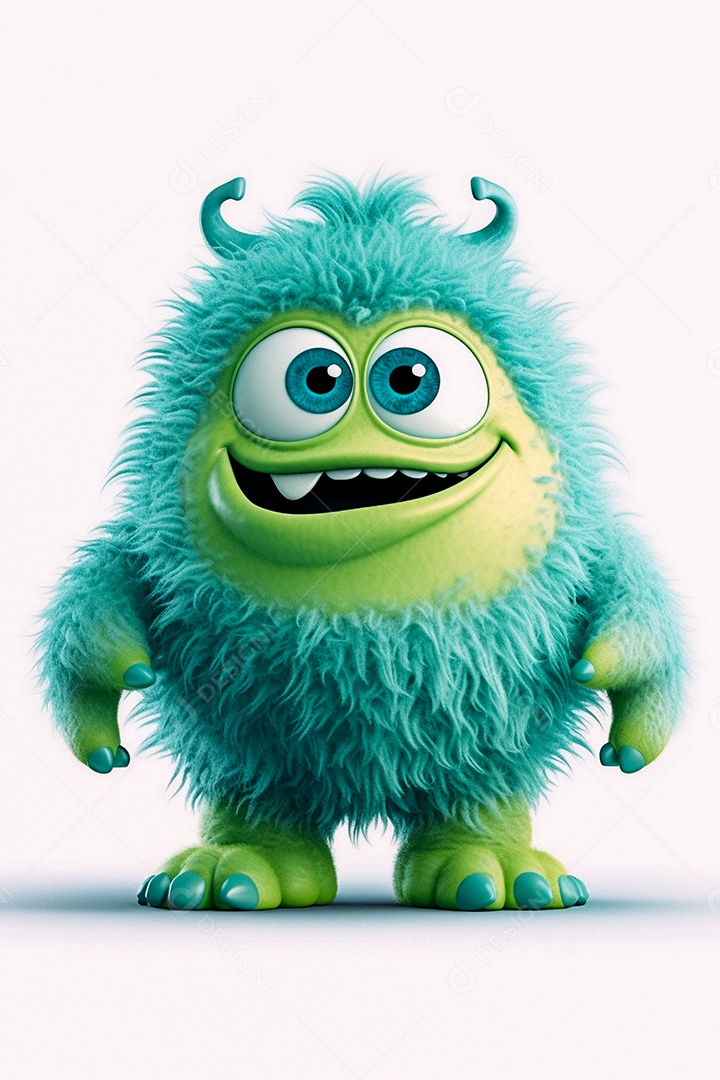 Monstro de desenho animado sobre fundo isolado