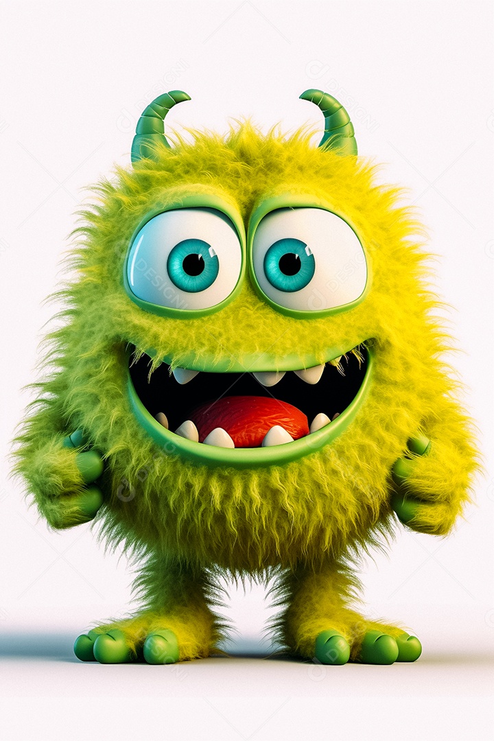 Monstro de desenho animado sobre fundo isolado