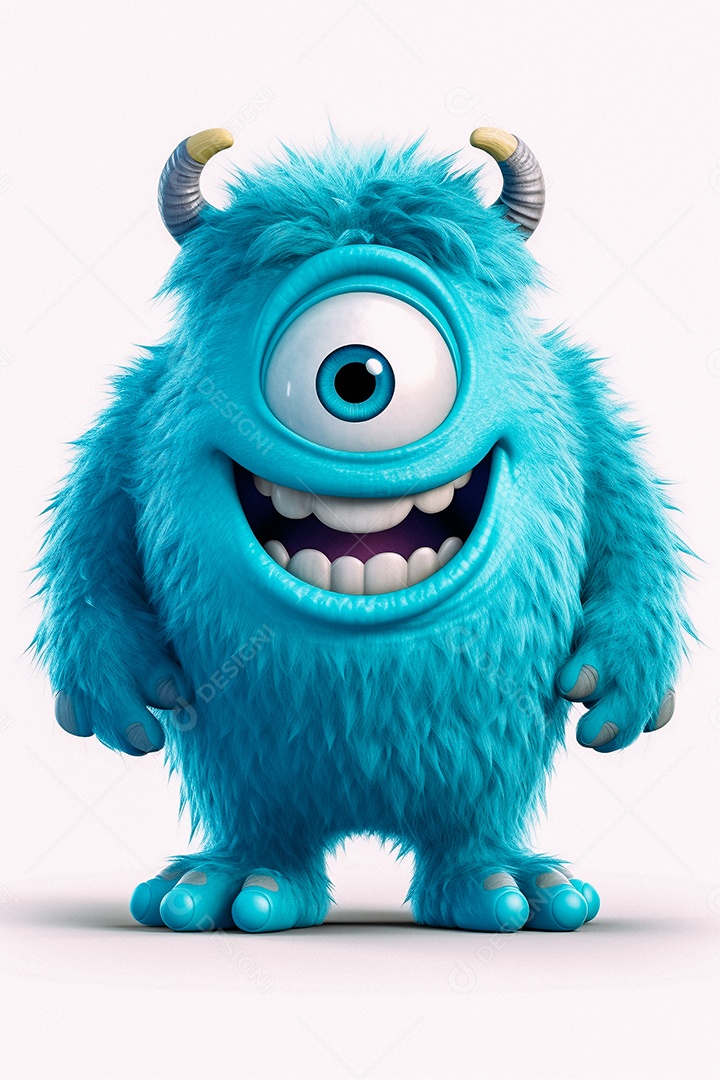 Monstro de desenho animado sobre fundo isolado