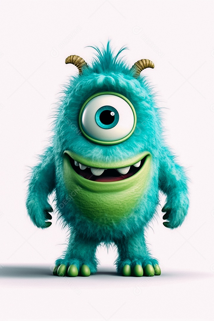 Monstro de desenho animado sobre fundo isolado