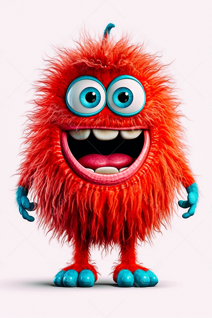 Monstro de desenho animado sobre fundo isolado