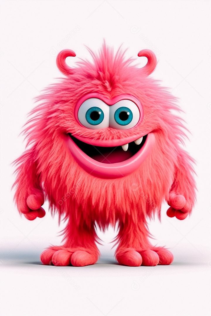 Monstro de desenho animado sobre fundo isolado