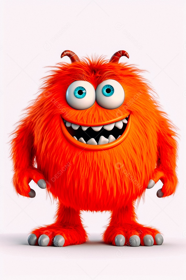 Monstro de desenho animado sobre fundo isolado