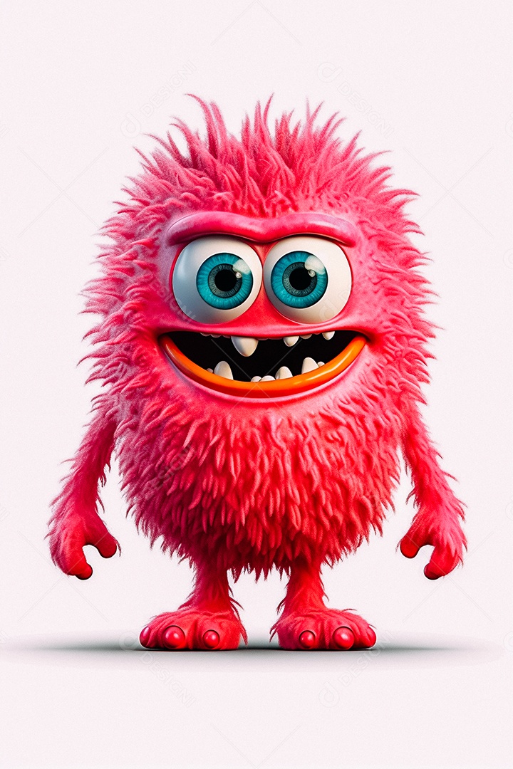 Monstro de desenho animado sobre fundo isolado