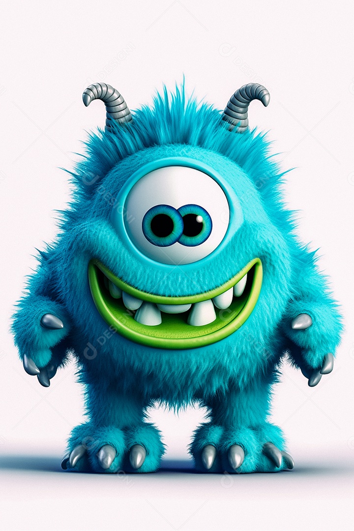 Monstro de desenho animado sobre fundo isolado