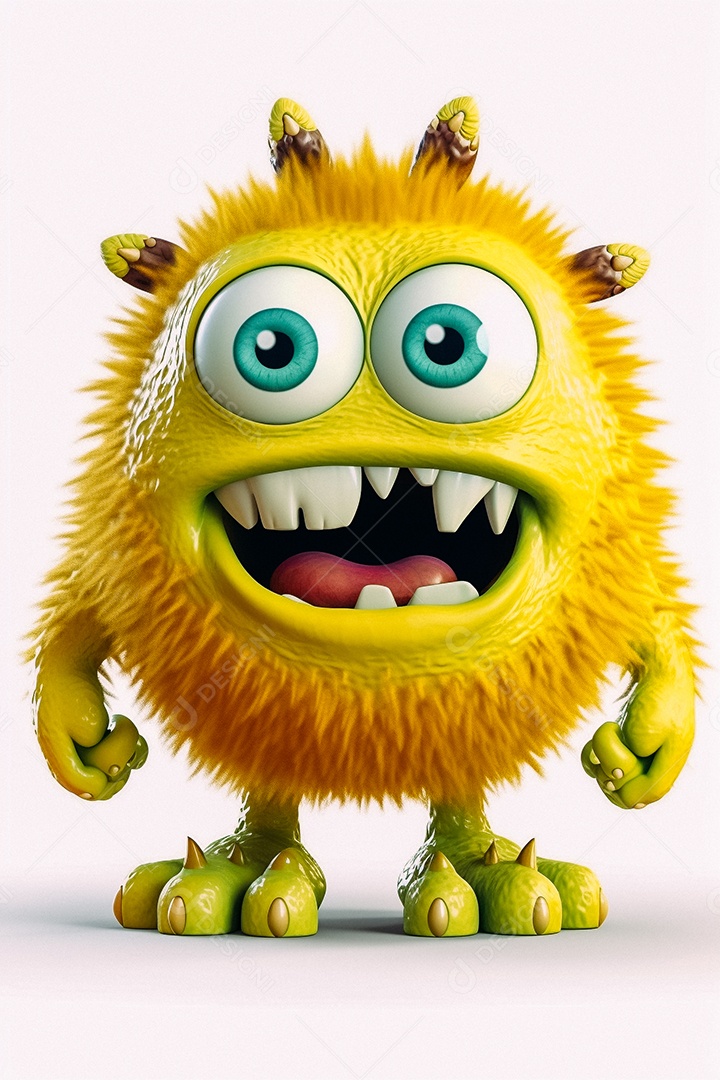 Monstro de desenho animado sobre fundo isolado