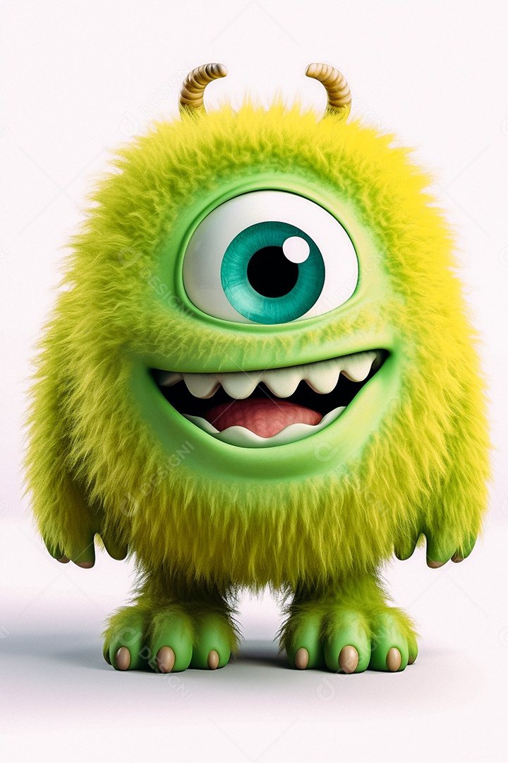 Monstro de desenho animado sobre fundo isolado