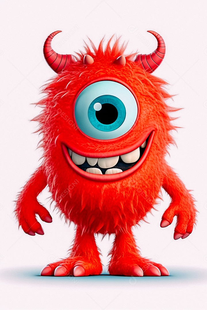 Monstro de desenho animado sobre fundo isolado