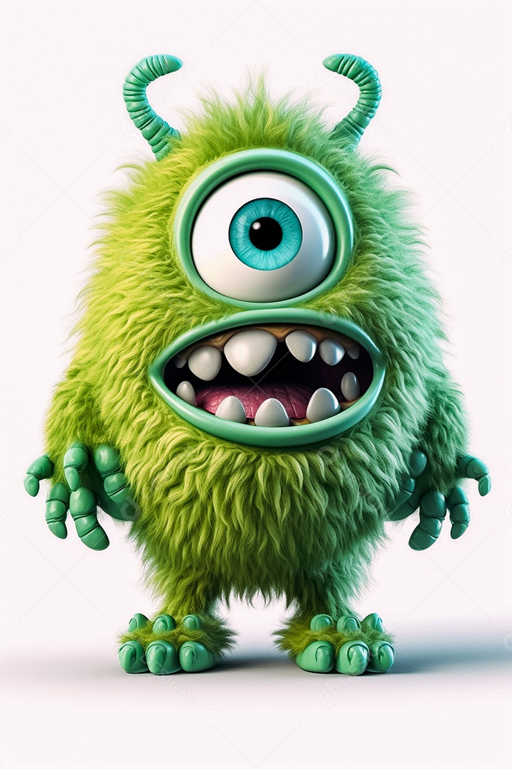 Monstro de desenho animado sobre fundo isolado