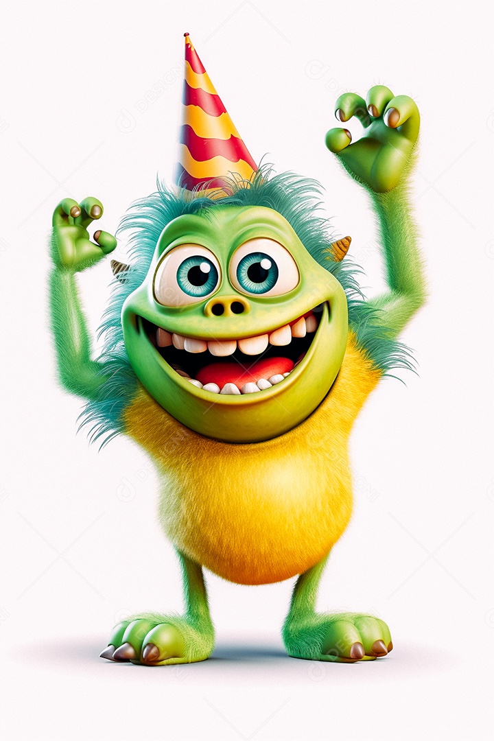 Monstro de desenho animado sobre fundo isolado