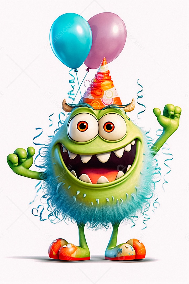 Monstro de desenho animado sobre fundo isolado