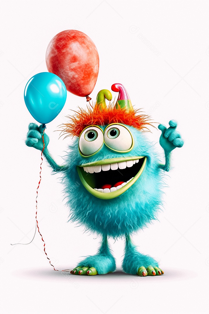 Monstro de desenho animado sobre fundo isolado