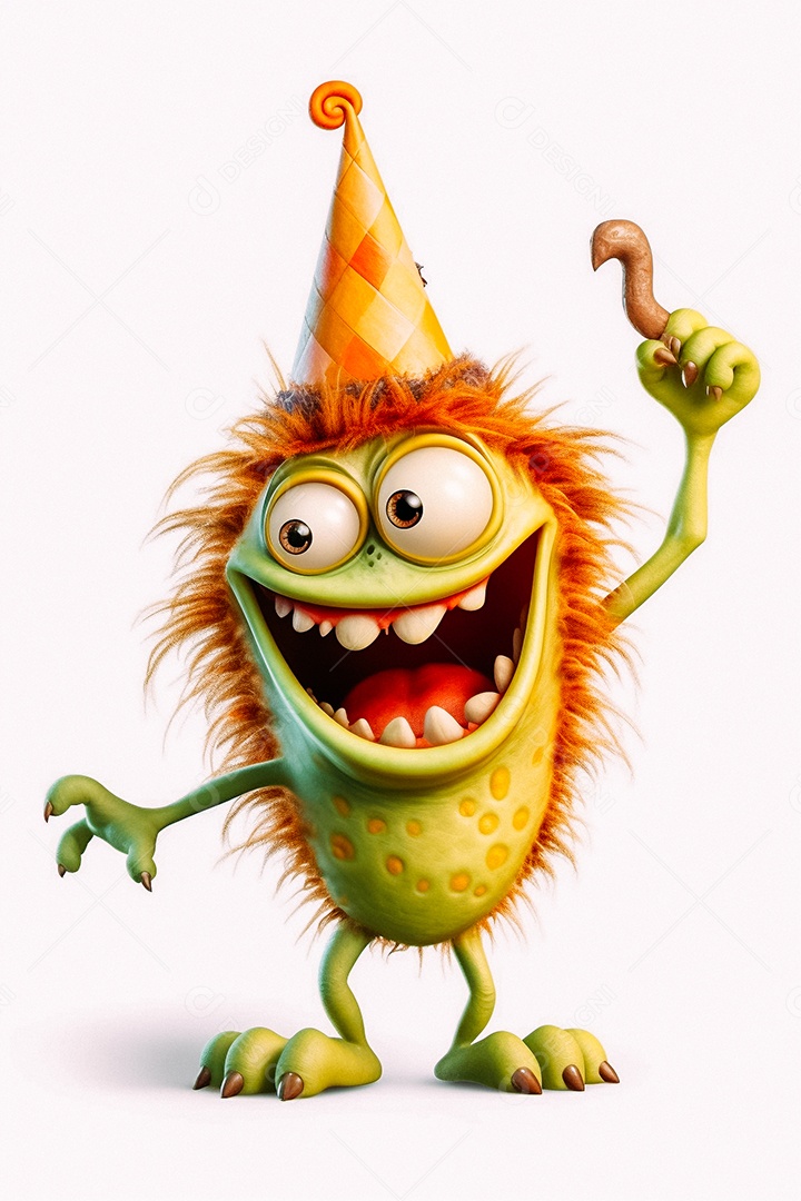 Monstro de desenho animado sobre fundo isolado