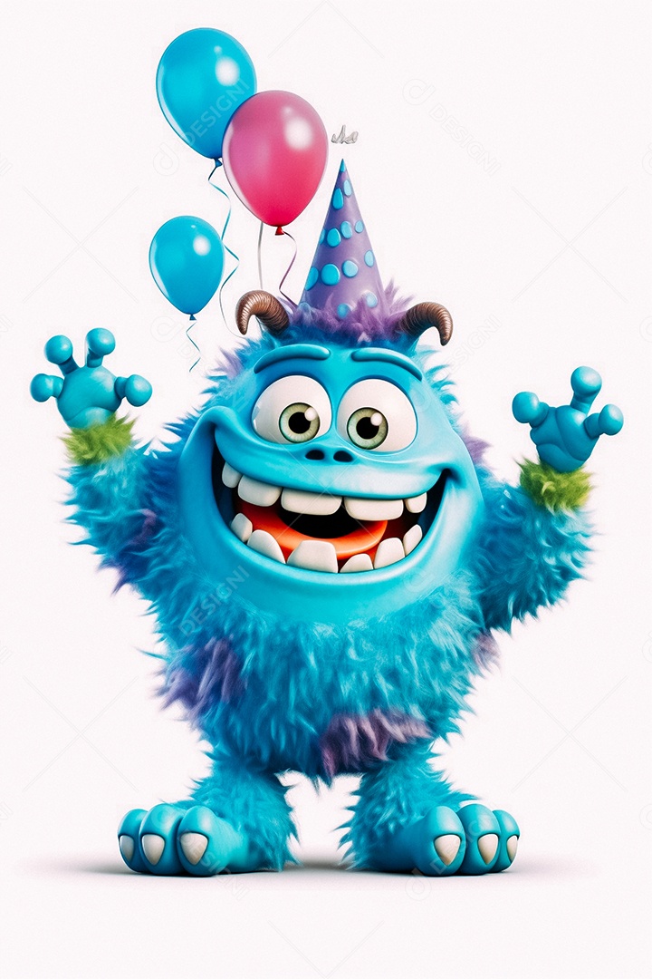 Monstro de desenho animado sobre fundo isolado