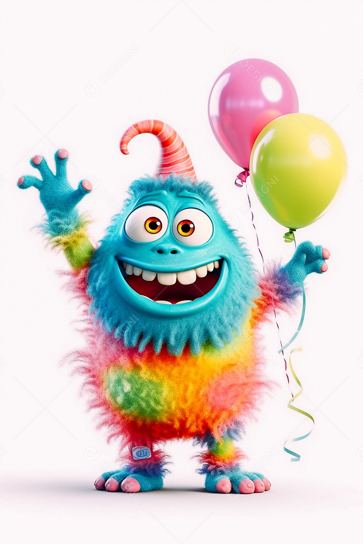 Monstro de desenho animado sobre fundo isolado