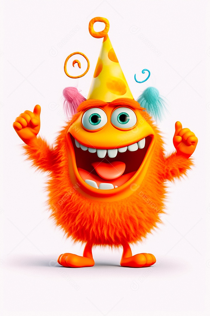 Monstro de desenho animado sobre fundo isolado