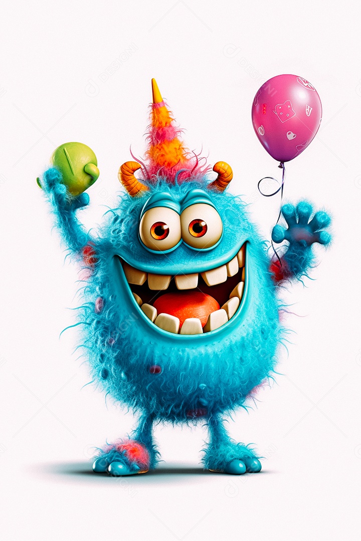 Monstro de desenho animado sobre fundo isolado