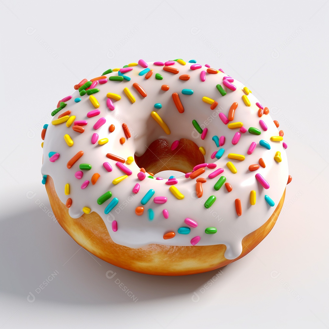 Delicioso donuts com cobertura e granulados