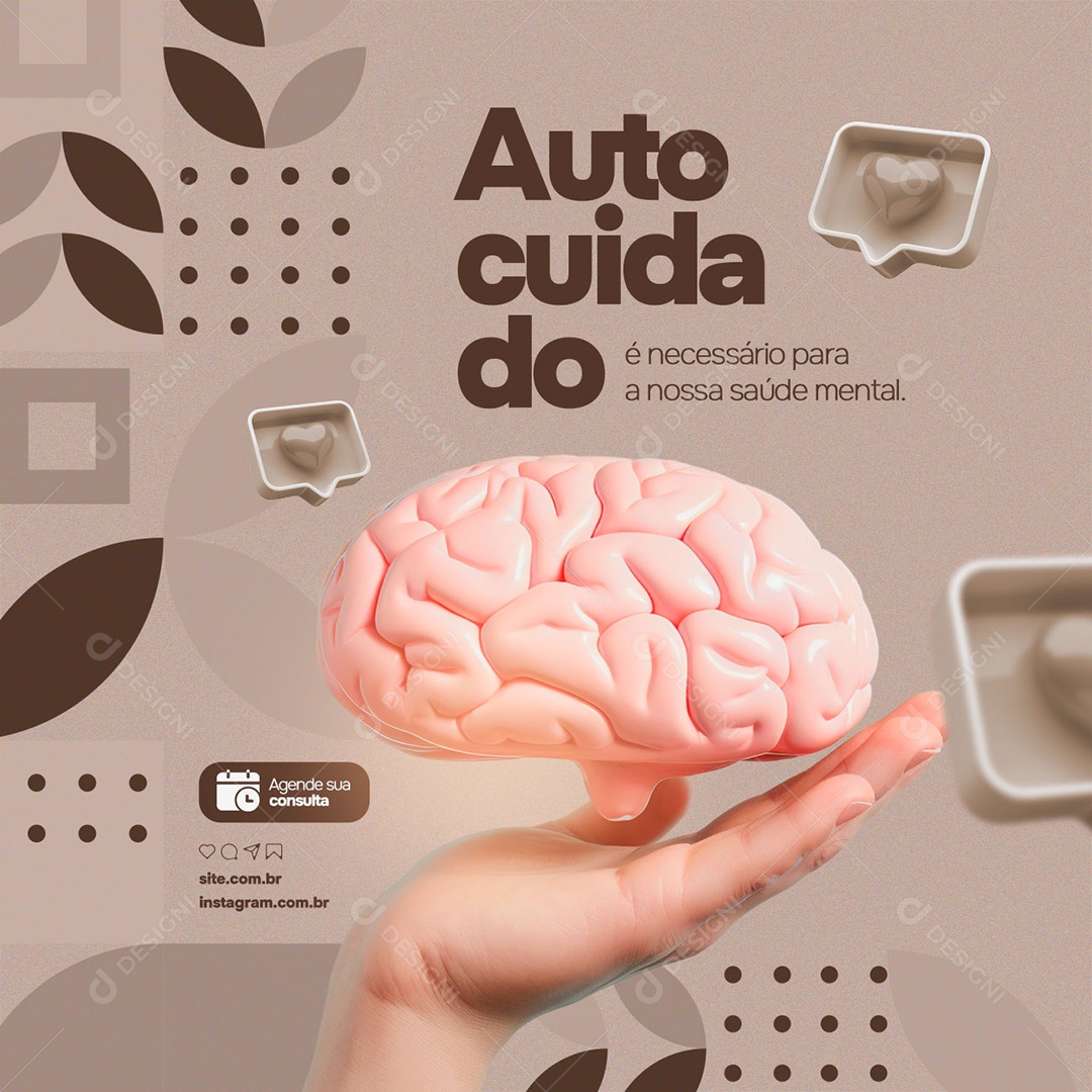 Clínica De Psicologia Psicólogo Auto Cuidado é Necessário para a Nossa Saúde Mental Social Media PSD Editável