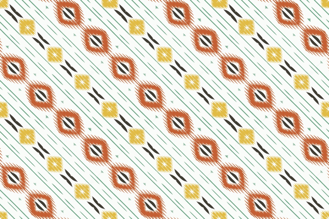 Fundo Tribal Bornéu Textura Tecido Estampa Ilustração Colorida Vetor EPS